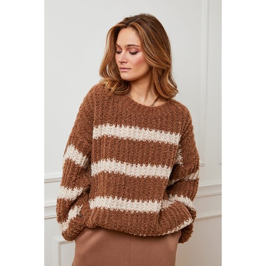 Plume Sweter &quot;Andalou&quot; w kolorze karmelowo-kremowym ze sklepu Limango Polska w kategorii Swetry damskie - zdjęcie 171460572