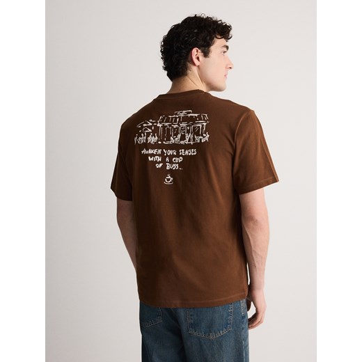 Reserved - T-shirt relaxed fit - brązowy ze sklepu Reserved w kategorii T-shirty męskie - zdjęcie 171462141