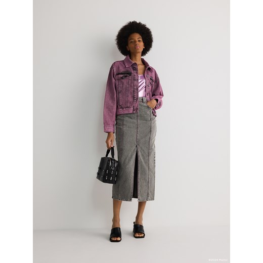 Reserved - Denimowa spódnica Barbie™ - jasnoszary ze sklepu Reserved w kategorii Spódnice - zdjęcie 171462240