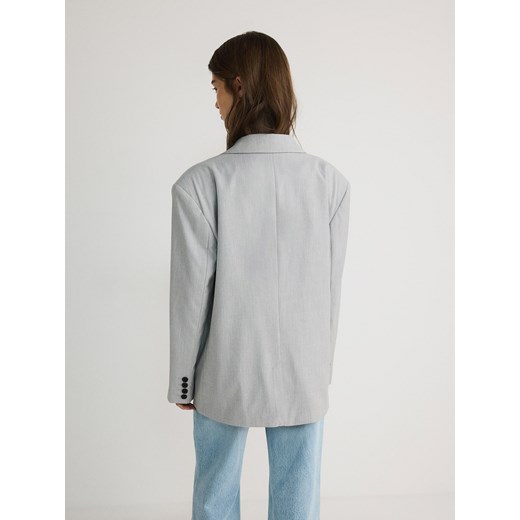 Reserved - Jednorzędowa marynarka z wiskozą - jasnoszary Reserved L Reserved