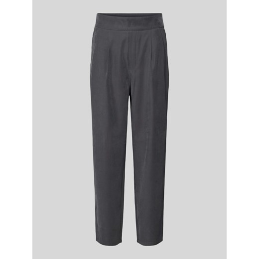 Spodnie materiałowe o kroju tapered fit z zakładkami w pasie ze sklepu Peek&Cloppenburg  w kategorii Spodnie damskie - zdjęcie 171475214