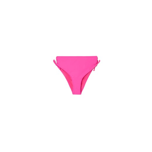 Cropp - Dół od bikini hot pink z wiązaniami - różowy ze sklepu Cropp w kategorii Stroje kąpielowe - zdjęcie 171475813