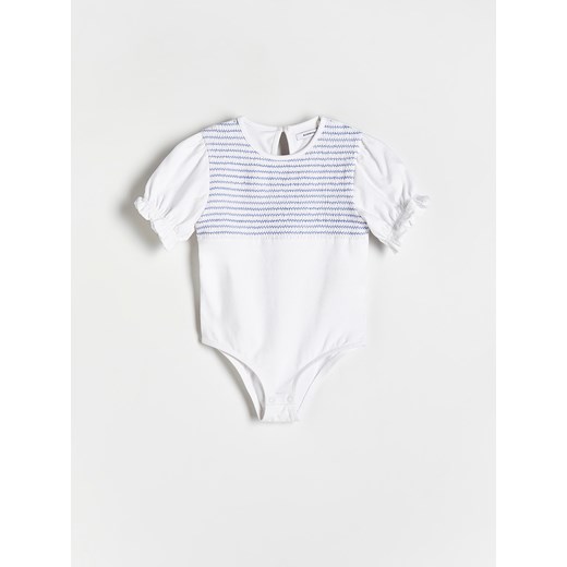 Reserved - Body z haftem - biały ze sklepu Reserved w kategorii Body niemowlęce - zdjęcie 171475933