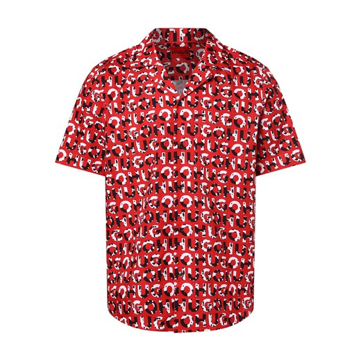 HUGO Koszula męska - Ellino Mężczyźni Regular Fit Bawełna czerwony wzorzysty ze sklepu vangraaf w kategorii Koszule męskie - zdjęcie 171476451