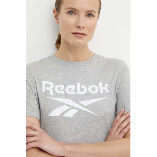 Reebok t-shirt bawełniany Identity damski kolor szary 100034852 Reebok L ANSWEAR.com
