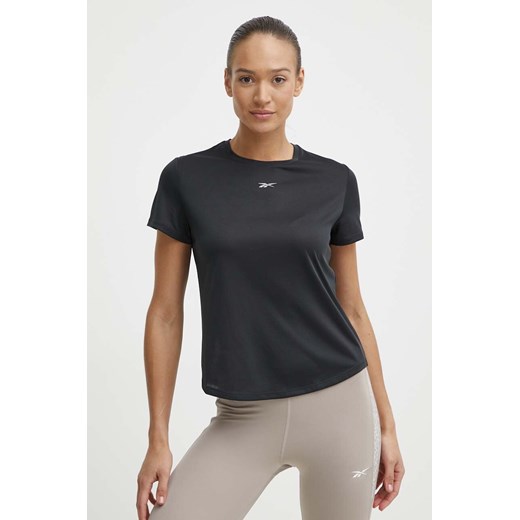 Reebok t-shirt do biegania kolor czarny 100034918 ze sklepu ANSWEAR.com w kategorii Bluzki damskie - zdjęcie 171477153