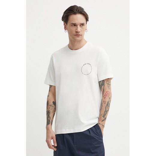 Marc O&apos;Polo t-shirt bawełniany męski kolor biały z nadrukiem 423201251066 ze sklepu ANSWEAR.com w kategorii T-shirty męskie - zdjęcie 171477202