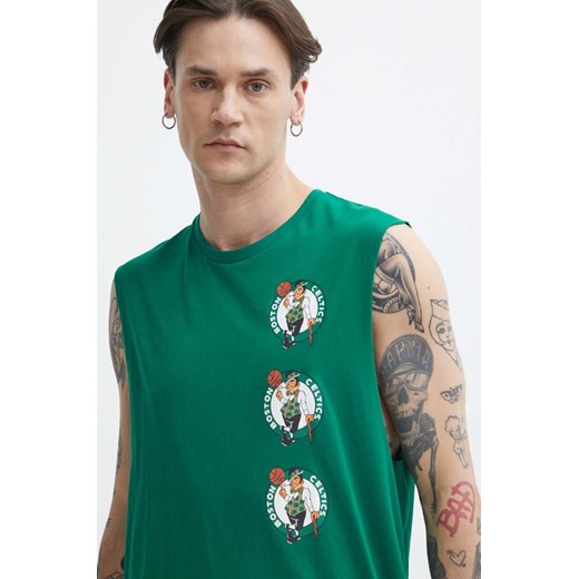 New Era t-shirt bawełniany męski kolor zielony BOSTON CELTICS ze sklepu ANSWEAR.com w kategorii T-shirty męskie - zdjęcie 171477342