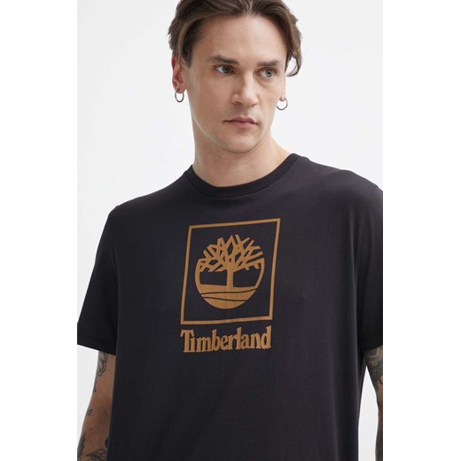 Timberland t-shirt bawełniany męski kolor czarny z nadrukiem TB0A5QSP0011 ze sklepu ANSWEAR.com w kategorii T-shirty męskie - zdjęcie 171477362