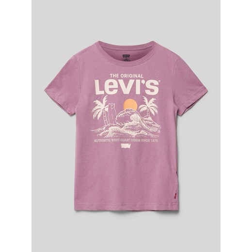 T-shirt z nadrukiem z logo ze sklepu Peek&Cloppenburg  w kategorii Bluzki dziewczęce - zdjęcie 171478120