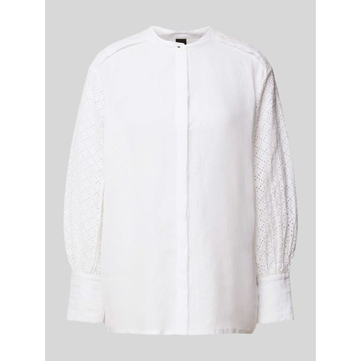 Bluzka koszulowa krótka z haftem angielskim model ‘Beliah’ ze sklepu Peek&Cloppenburg  w kategorii Koszule damskie - zdjęcie 171478624