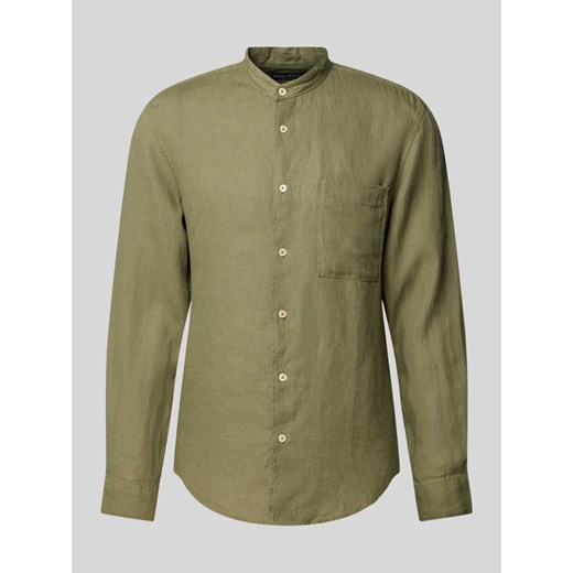 Koszula lniana o kroju regular fit ze stójką ze sklepu Peek&Cloppenburg  w kategorii Koszule męskie - zdjęcie 171478732