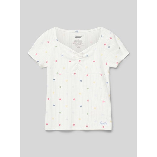 T-shirt z detalem z logo ze sklepu Peek&Cloppenburg  w kategorii Bluzki dziewczęce - zdjęcie 171478900