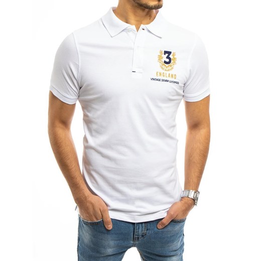 Koszulka polo męska biała Dstreet PX0360 ze sklepu DSTREET.PL w kategorii T-shirty męskie - zdjęcie 171480771