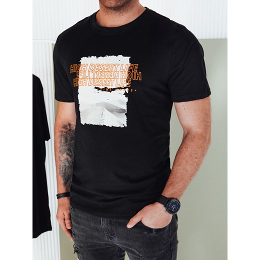 Koszulka męska z nadrukiem czarna Dstreet RX5489 ze sklepu DSTREET.PL w kategorii T-shirty męskie - zdjęcie 171480861