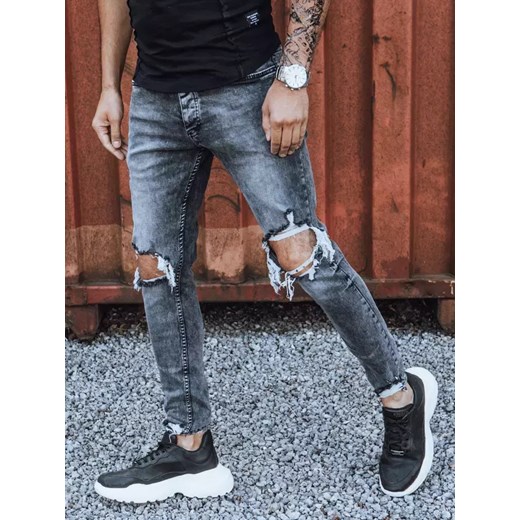 Spodnie męskie jeansowe ciemnoszare Dstreet UX3835 ze sklepu DSTREET.PL w kategorii Jeansy męskie - zdjęcie 171480894