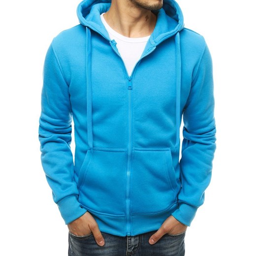 Bluza męska z kapturem jasnoniebieska Dstreet BX4689 ze sklepu DSTREET.PL w kategorii Bluzy męskie - zdjęcie 171480972