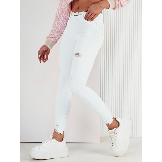 Spodnie damskie jeansowe SURIA białe Dstreet UY1927 ze sklepu DSTREET.PL w kategorii Spodnie damskie - zdjęcie 171481041