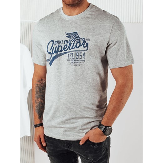 Koszulka męska z nadrukiem szara Dstreet RX5365 ze sklepu DSTREET.PL w kategorii T-shirty męskie - zdjęcie 171481044