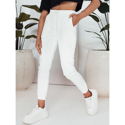 Spodnie damskie dresowe MANTI białe Dstreet UY2020 ze sklepu DSTREET.PL w kategorii Spodnie damskie - zdjęcie 171481053