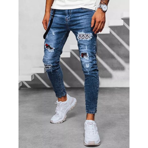 Spodnie męskie jeansowe niebieskie Dstreet UX3933 ze sklepu DSTREET.PL w kategorii Jeansy męskie - zdjęcie 171481531