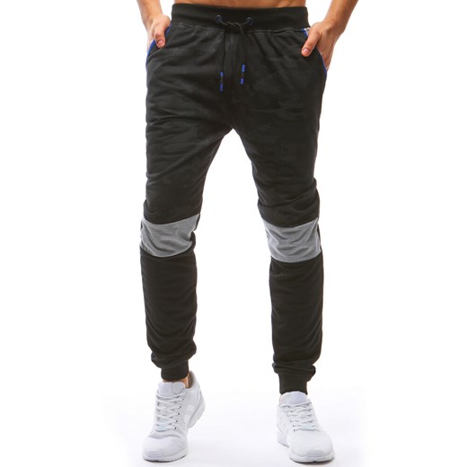 Spodnie męskie dresowe camo czarne Dstreet UX3630 ze sklepu DSTREET.PL w kategorii Spodnie męskie - zdjęcie 171481901