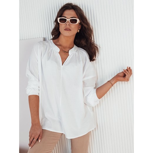Koszula damska NEBREDA biała Dstreet DY0389 ze sklepu DSTREET.PL w kategorii Bluzki damskie - zdjęcie 171482234