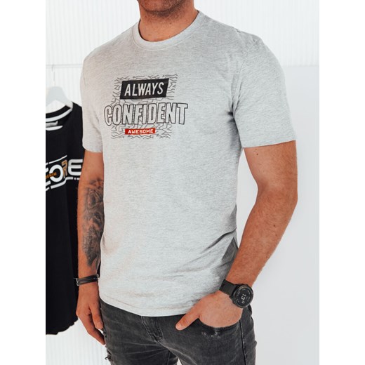 Koszulka męska z nadrukiem szara Dstreet RX5406 ze sklepu DSTREET.PL w kategorii T-shirty męskie - zdjęcie 171482352