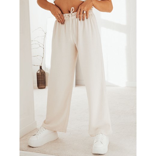 Spodnie damskie wide leg MADDIE jasnobeżowe Dstreet UY1832 ze sklepu DSTREET.PL w kategorii Spodnie damskie - zdjęcie 171482631
