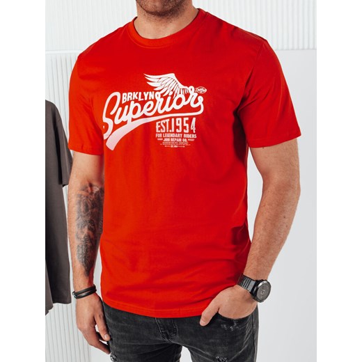 Koszulka męska z nadrukiem pomarańczowa Dstreet RX5367 ze sklepu DSTREET.PL w kategorii T-shirty męskie - zdjęcie 171482893