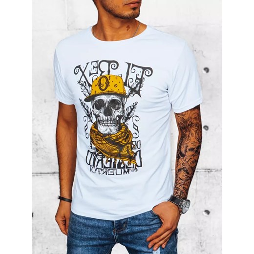 T-shirt męski z nadrukiem biały Dstreet RX5090 ze sklepu DSTREET.PL w kategorii T-shirty męskie - zdjęcie 171483121