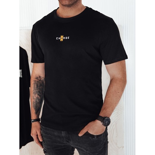 Koszulka męska z nadrukiem czarna Dstreet RX5461 ze sklepu DSTREET.PL w kategorii T-shirty męskie - zdjęcie 171483352