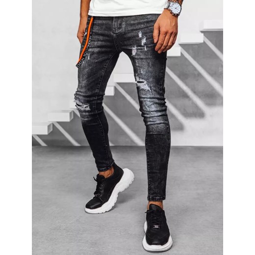 Spodnie męskie jeansowe czarne Dstreet UX3935 ze sklepu DSTREET.PL w kategorii Jeansy męskie - zdjęcie 171483393