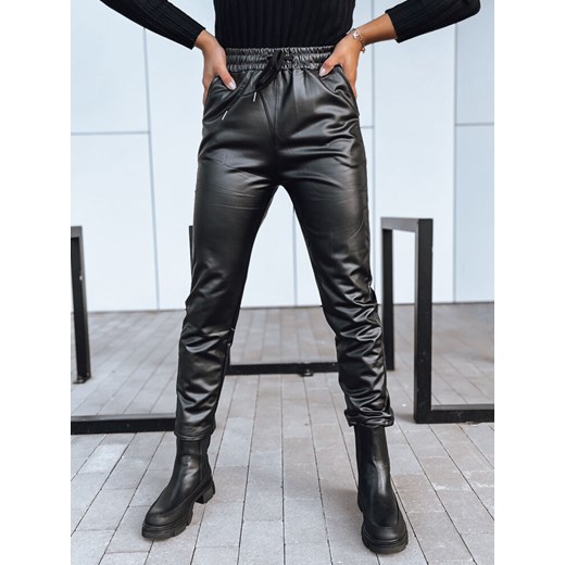 Spodnie damskie woskowane LAPIS czarne Dstreet UY1721 ze sklepu DSTREET.PL w kategorii Spodnie damskie - zdjęcie 171483434