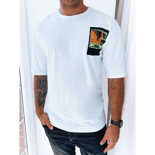 T-shirt męski z nadrukiem biały Dstreet RX5301 ze sklepu DSTREET.PL w kategorii T-shirty męskie - zdjęcie 171483804