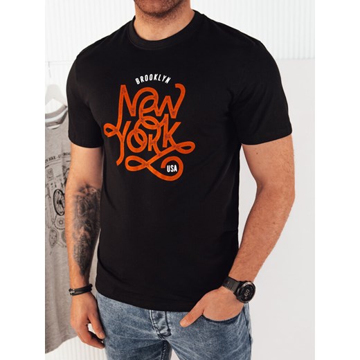 Koszulka męska z nadrukiem czarna Dstreet RX5368 ze sklepu DSTREET.PL w kategorii T-shirty męskie - zdjęcie 171483843