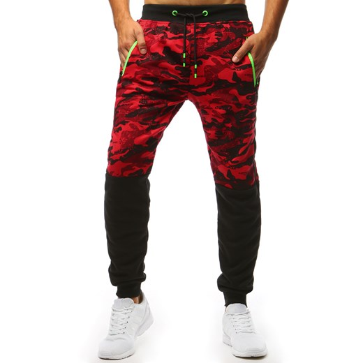 Spodnie dresowe męskie camo czerwone Dstreet UX3492 ze sklepu DSTREET.PL w kategorii Spodnie męskie - zdjęcie 171483862