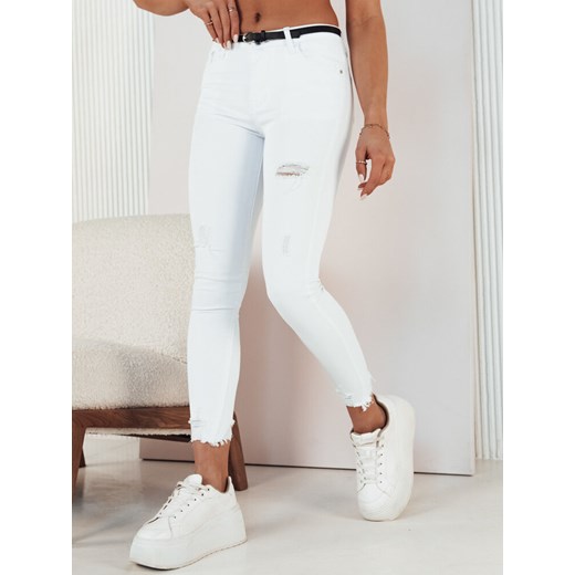 Spodnie damskie jeansowe FALIA białe Dstreet UY1939 ze sklepu DSTREET.PL w kategorii Jeansy damskie - zdjęcie 171483924