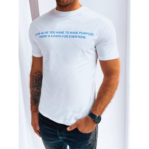 Koszulka męska z nadrukiem biała Dstreet RX5193 ze sklepu DSTREET.PL w kategorii T-shirty męskie - zdjęcie 171484161