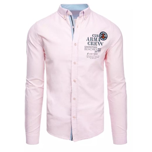 Koszula męska różowa Dstreet DX2299 ze sklepu DSTREET.PL w kategorii Koszule męskie - zdjęcie 171484633