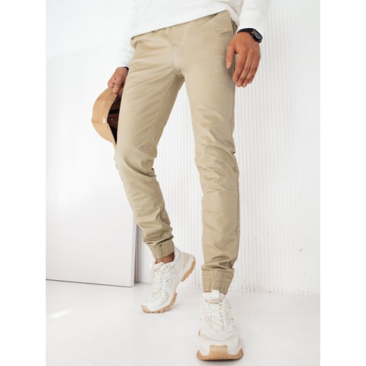Spodnie męskie jeansowe joggery jasnobeżowe Dstreet UX4186 ze sklepu DSTREET.PL w kategorii Spodnie męskie - zdjęcie 171484962