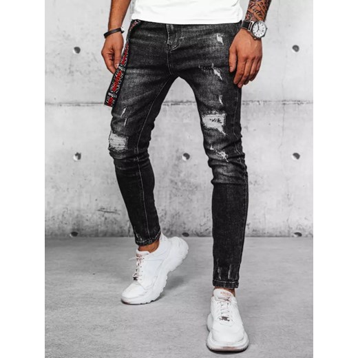 Spodnie męskie jeansowe czarne Dstreet UX3937 ze sklepu DSTREET.PL w kategorii Jeansy męskie - zdjęcie 171485313