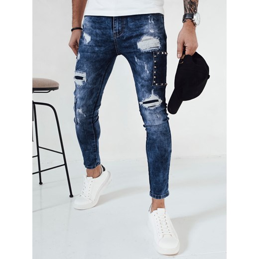 Spodnie męskie jeansowe niebieskie Dstreet UX4149 ze sklepu DSTREET.PL w kategorii Jeansy męskie - zdjęcie 171485344