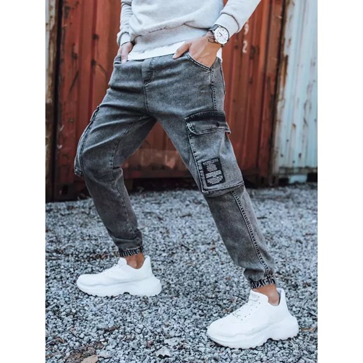 Spodnie męskie jeansowe typu bojówki ciemnoszare Dstreet UX3311 ze sklepu DSTREET.PL w kategorii Jeansy męskie - zdjęcie 171485380