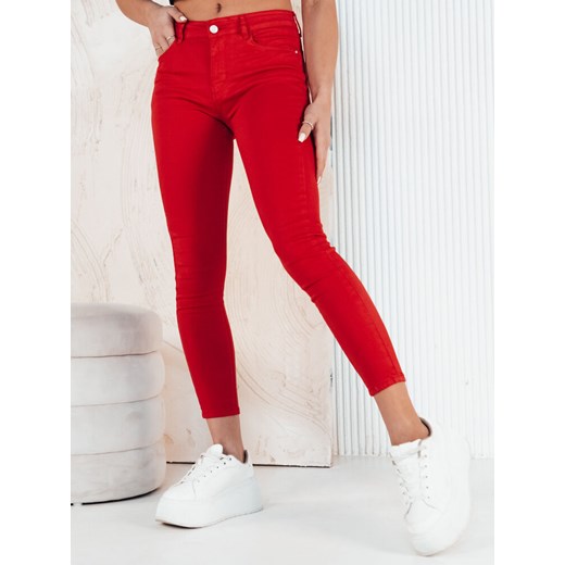 Spodnie damskie jeansowe CLARET czerwone Dstreet UY1912 ze sklepu DSTREET.PL w kategorii Jeansy damskie - zdjęcie 171485563