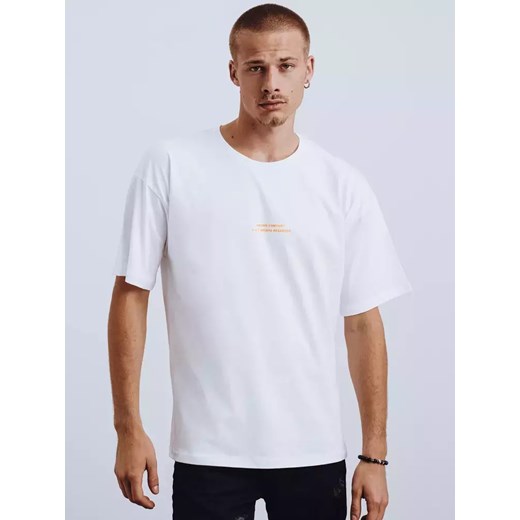 T-shirt męski z nadrukiem biały Dstreet RX4623 ze sklepu DSTREET.PL w kategorii T-shirty męskie - zdjęcie 171485593