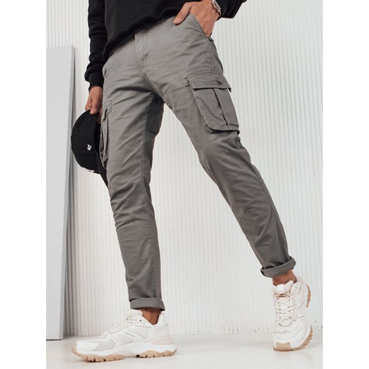 Spodnie męskie bojówki szare Dstreet UX4255 ze sklepu DSTREET.PL w kategorii Spodnie męskie - zdjęcie 171486142