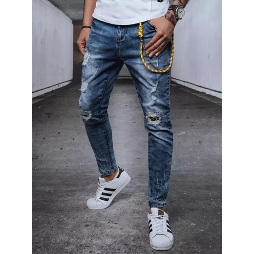 Spodnie męskie jeansowe niebieskie Dstreet UX3717 ze sklepu DSTREET.PL w kategorii Jeansy męskie - zdjęcie 171486272