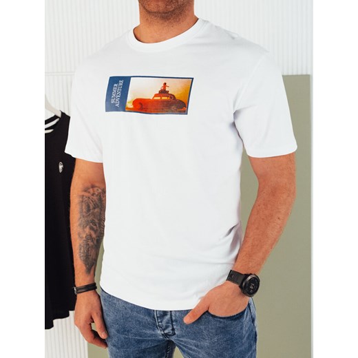 Koszulka męska z nadrukiem biała Dstreet RX5484 ze sklepu DSTREET.PL w kategorii T-shirty męskie - zdjęcie 171486463