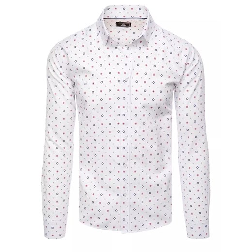 Koszula męska biała Dstreet DX2458 ze sklepu DSTREET.PL w kategorii Koszule męskie - zdjęcie 171486504